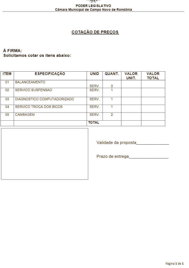 COTAÇÃO DE SERVIÇOS TRITON
