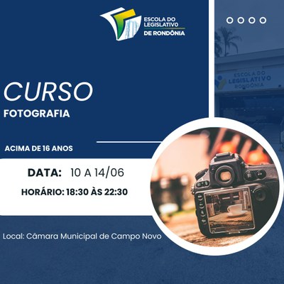 CURSO FOTOGRAFIA(INSCRIÇÕES COM ALINE DA PREFEITURA)
