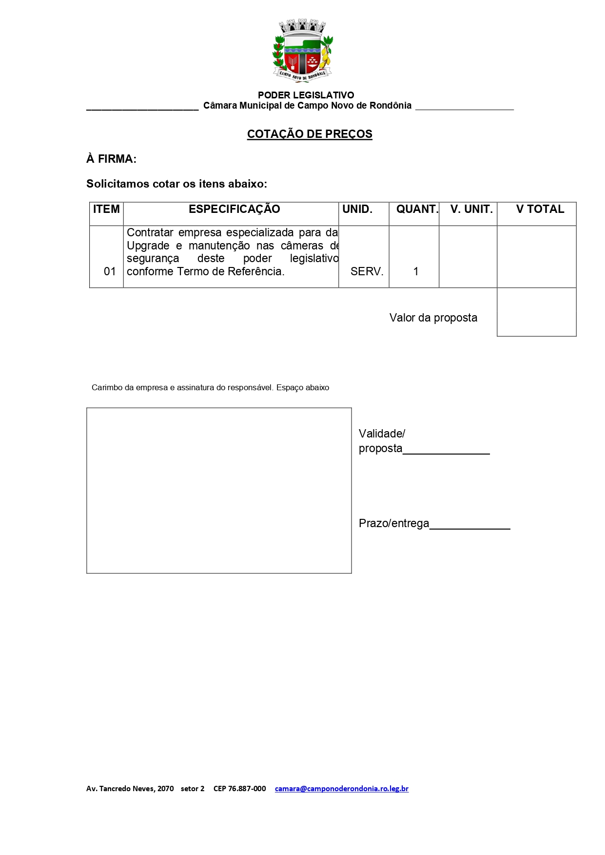 COTAÇÃO DE PREÇOS