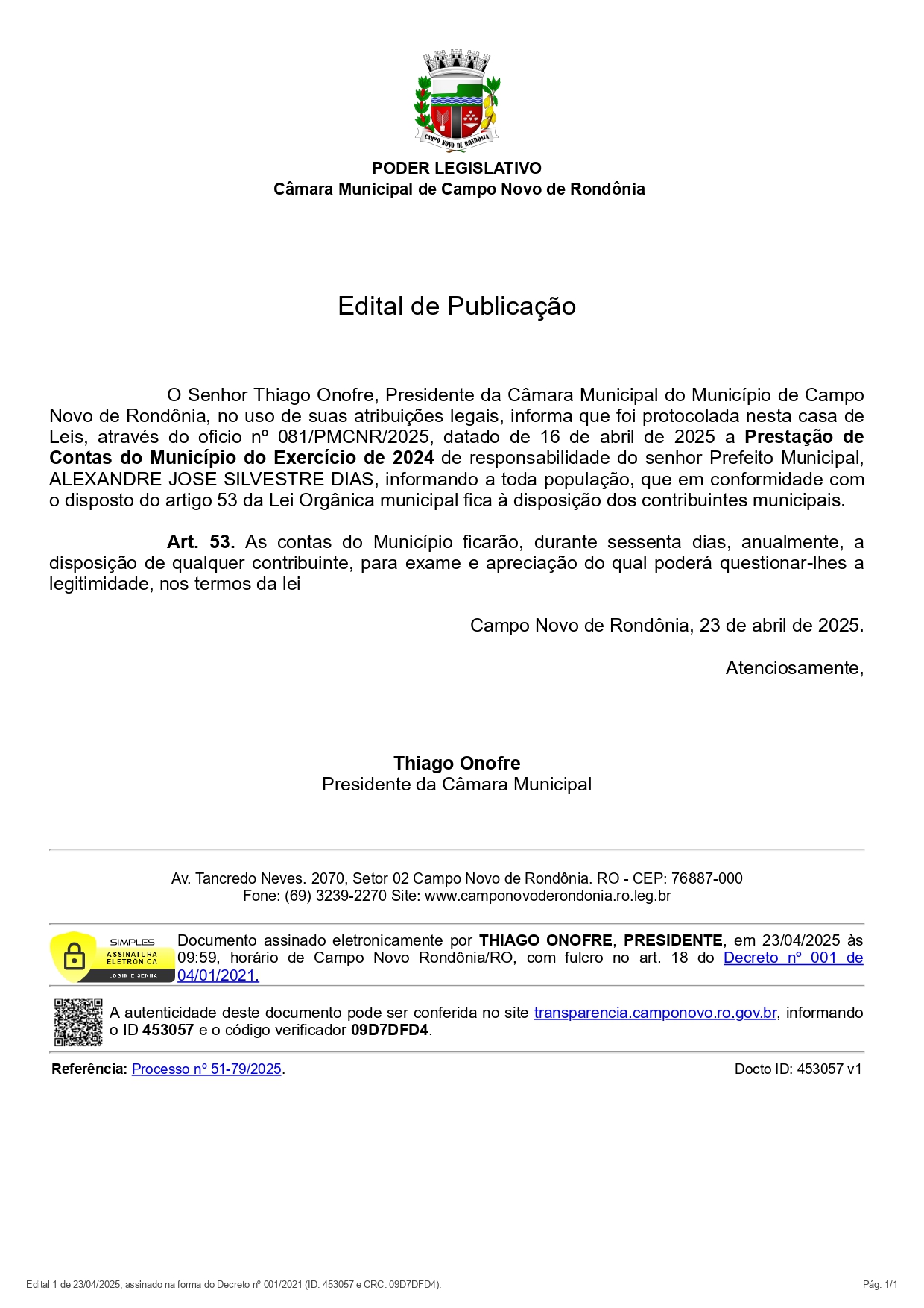 Edital de Publicação