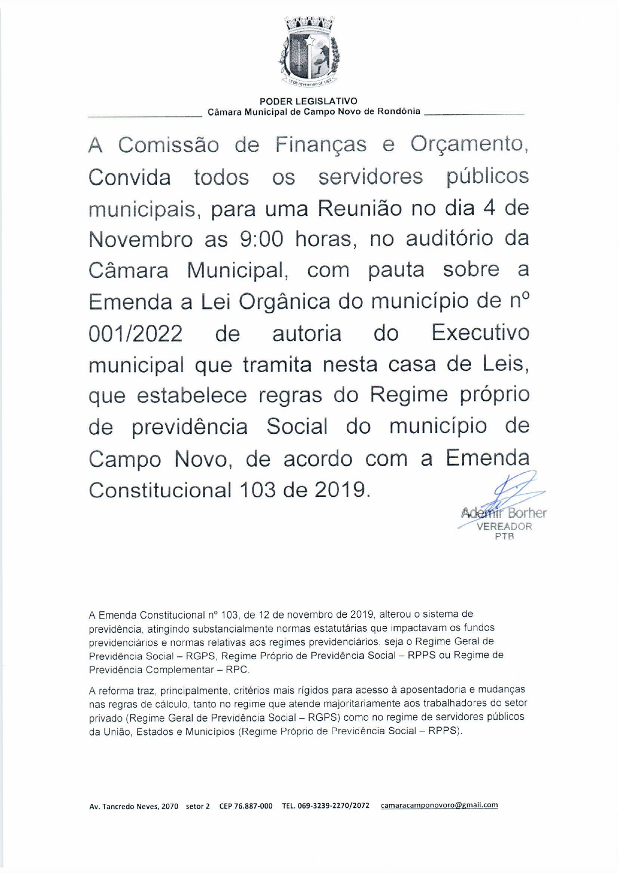 Reunião dia 04/11/2022